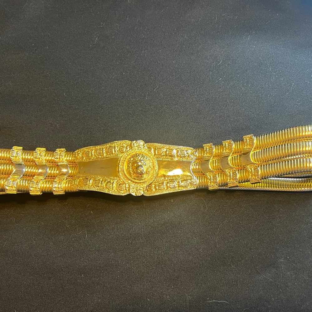 Judith Leiber 3 Coil Gold Stretch Belt